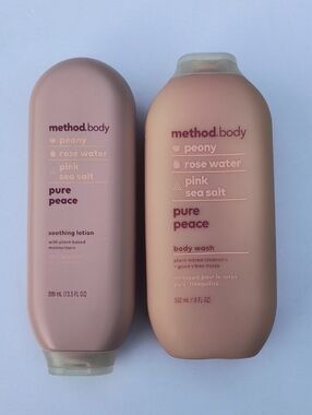 Pure Peace Peony & Rose Water Body Wash 18.5 Oz + Soothing Lotion 13.5 Oz